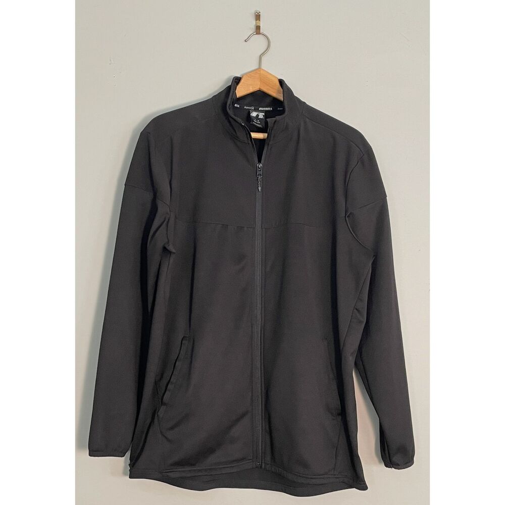 Russell Athletic Dri Power 360 Black Full Zip Track Jacket Mens Size L 42-44